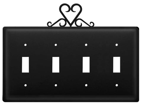 Heart - Quadruple Switch Cover