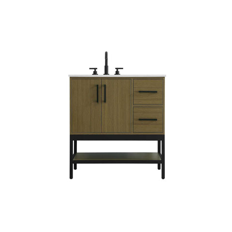 Elegant Kitchen and Bath 32" Single Bathroom Vanity in Chestnut Brown