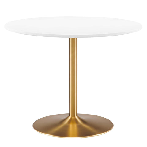 Modway EEI-6249-GLD-WHI Amuse 40" Dining Table, Gold White