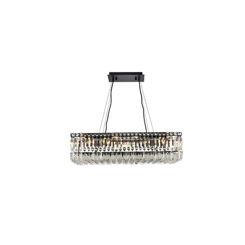Elegant Lighting Maxime 28" Metal & Crystal Chandelier in Black Finish