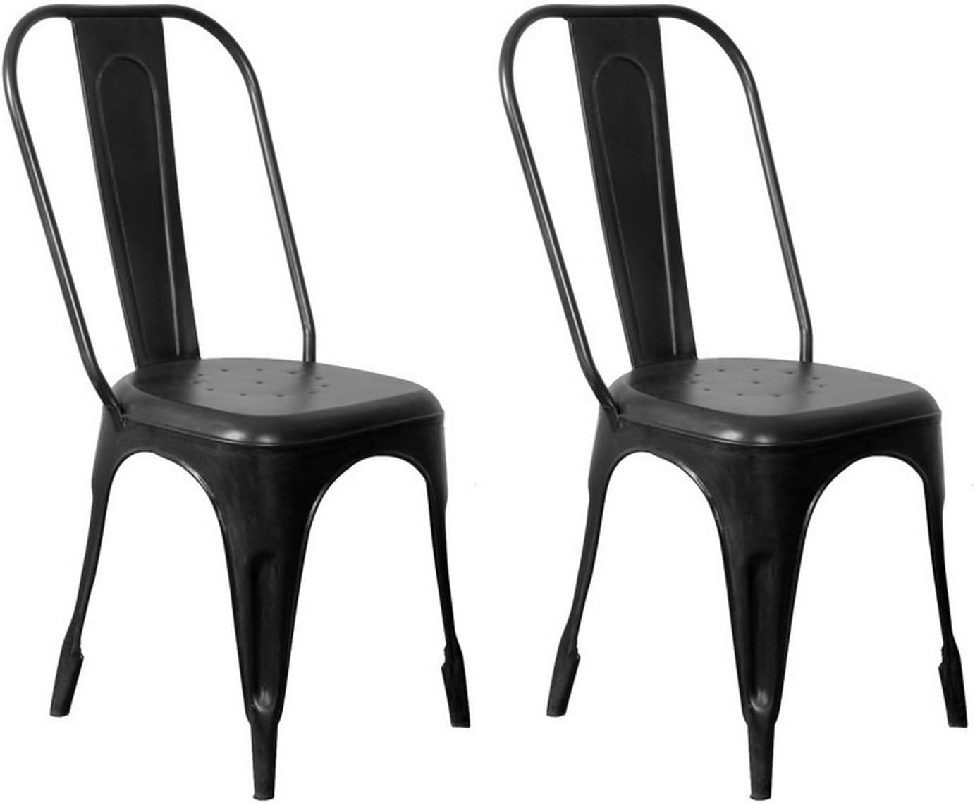 Coast to Coast Burnished Black Metal Metal Chairs- Set of 2s