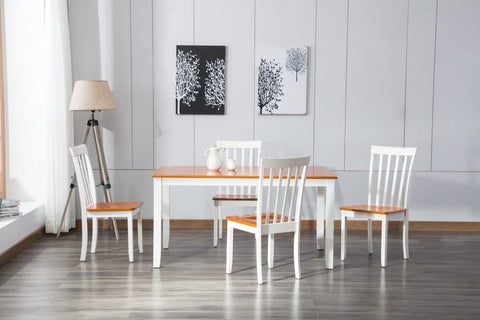 Bloomington 5-Piece Dining Set, White/Honey Oak