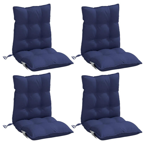 vidaXL â€“ Lowback Chair Cushions 4-Pack, Navy Blue, Oxford Fabric, Water-Resistant, 39.4"x19.7"x2.8", Garden/Patio/Indoor Use