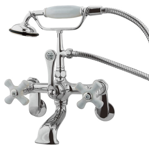 Kingston Brass CC60T1 Vintage Adjustable Center Wall Mount Tub Faucet, Polished Chrome