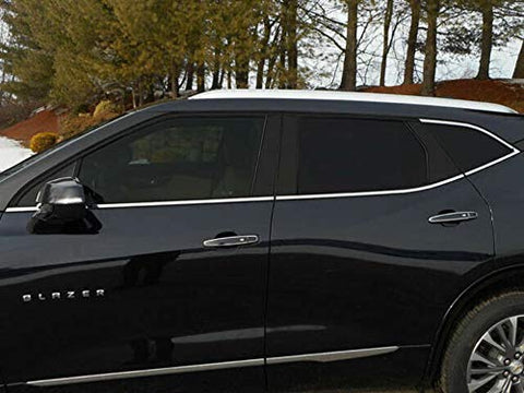 QAA is Compatible with 2019-2026 Chevrolet Silverado 6 Piece Stainless Window Sill Trim Set, Includes Rear Vertical Trim. WS59170