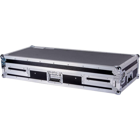 DEEJAY LED Fly Drive DJ Coffin Case Holds Two CDJ2000 Plus One DJM2000 Mixer or Similarly Sized Equipment with Low Profile Wheels Plus Laptop Shelf - TBHDJMCDJ2000WLT