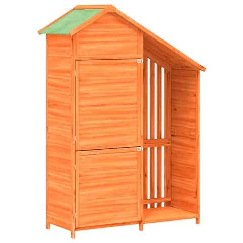 vidaXL Garden Tool Shed Brown Solid Pine Wood, Plywood Medium