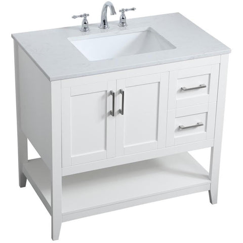 36 Inch Single Bathroom Vanity in White, 714645