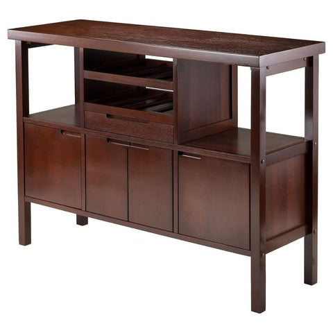 Oakestry Diego Buffet Sideboard Table Brown Stylish and Functional Buffet Table for Dining Rooms or Living Spaces Solid Wood Construction with Spacious Storage and Sturdy Design Elegant Brown Finish