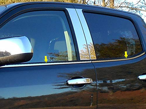 QAA is Compatible with 2015-2020 Chevrolet Colorado 4 Piece Stainless Window Sill Trim Set, 0.5" Width WS55150