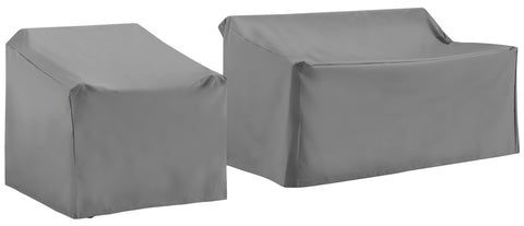 2Pc Outdoor Furniture Cover Set Gray - Chair & Loveseat