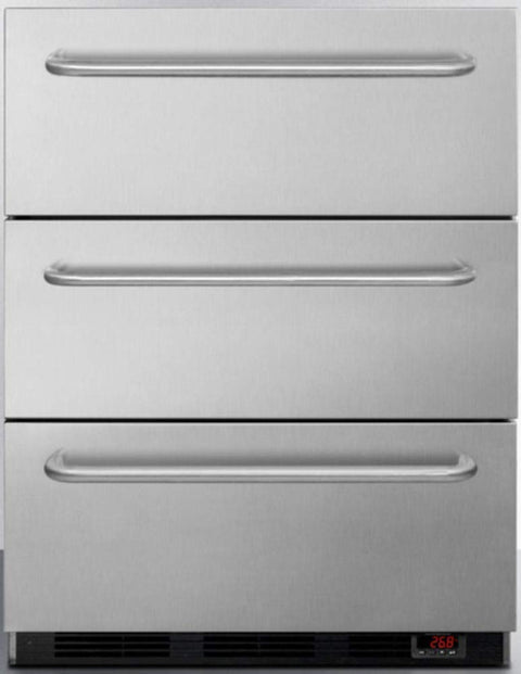 ADA compliant 3-drawer manual defrost all-freezer in stainless steel for built-in or freestanding general purpose use replaces SPF5DSSTB5ADA