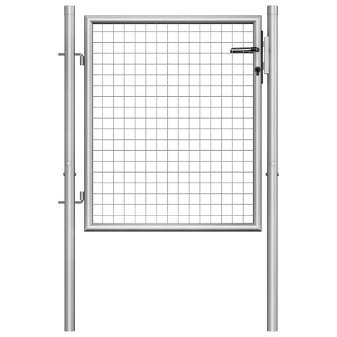 vidaXL Garden Gate Galvanised Steel 41.3" x 29.5" Silver