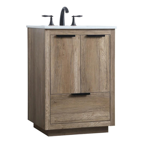 Elegant Kitchen and Bath Blake 24" Solid Wood Single Bathroom Vanity in Oak