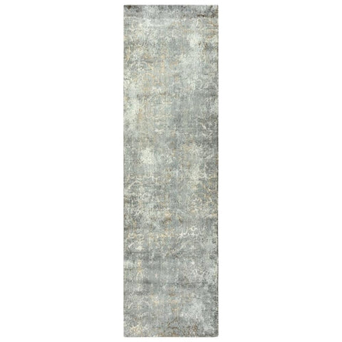 Rizzy Home Alora Decor Essential 2'6" x 8' Scroll Gray/Ivory Hybrid Area Rug