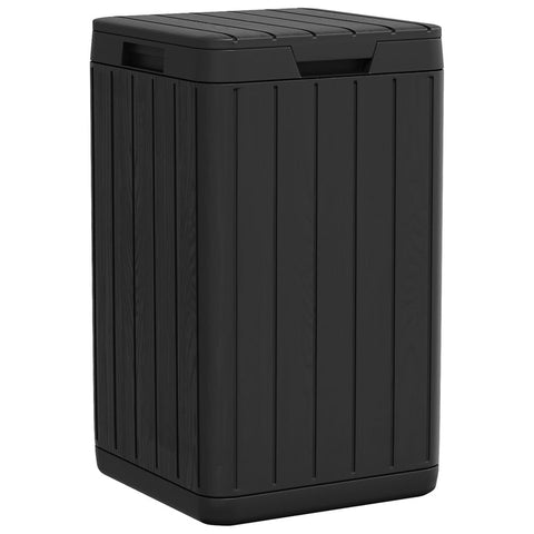 vidaXL Outdoor Garbage Bin - Polypropylene Anthracite 15"x15"x25.6" - Garden Waste Container with Large 21.1 Gallon Capacity, Lid Enclosure, Imitation Wood Texture Design