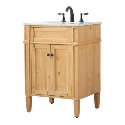 24 in. Single Bathroom Vanity, Natural Wood