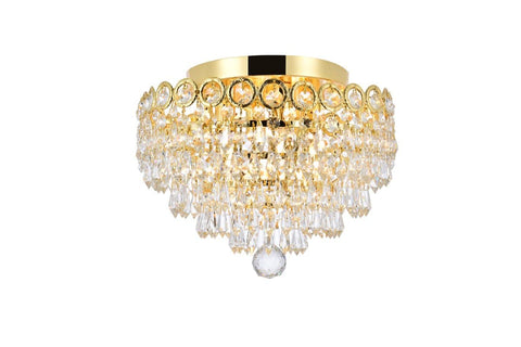 Elegant Lighting Century - Four Light Flush Mount-Gold Finish-Royal Cut Crystal Type