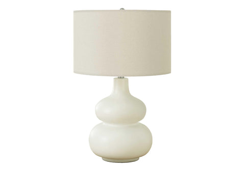 Monarch Specialties I 9608 LightingTable Lamp, Ivory/Cream Shade, Cream Ceramic, Contemporary