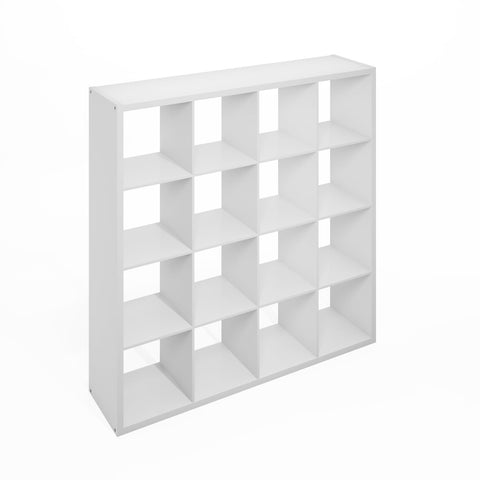 Furinno Simple Open Back Cube Storage Organizer Standing Shelf 16-Cube White