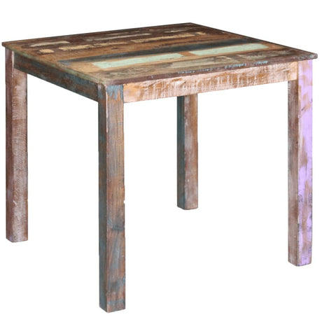 vidaXL Solid Reclaimed Wood Rectangular Dining Table - Handmade Multicolor Vintage Kitchen Table, Ideal for Smaller Dining Rooms