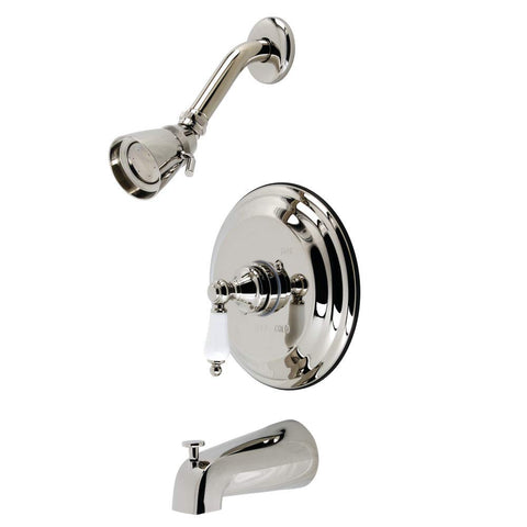 Kingston Brass KB3636PL Restoration Single-Handle Pressure Balanced Tub and Shower Faucet in Polished Nickel