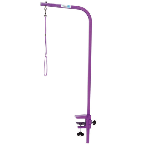 Master Equipment Powder Coated Steel Grooming Arm with Clamp (36" Adjustable Arm) and Dog Grooming Loop, Purple