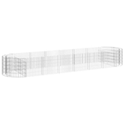 vidaXL Galvanized Iron Gabion Raised Bed - Long-Lasting Exterior Garden Planter - Stunning Silver Finish - Ideal for Patio & Garden Flowers - Easy Assembly Required