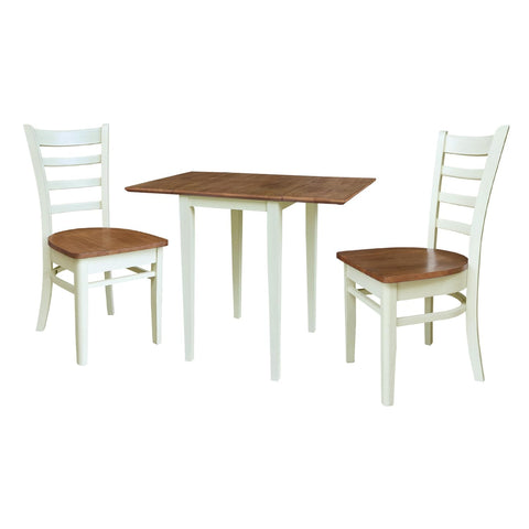IC INTERNATIONAL CONCEPTS Small Dual Drop Leaf Table with Two Chairs - 3 Piece Set - Multi-Color