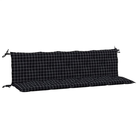 vidaXL Indoor/Outdoor Bench Cushions 2 pcs, Patio Loveseat Cushions, Porch Swing Seat Cushions, Non-Slip, Water-Repellent, Breathable, Resilient, Black Check Pattern 70.9"x19.7"x2.8" Oxford Fabric