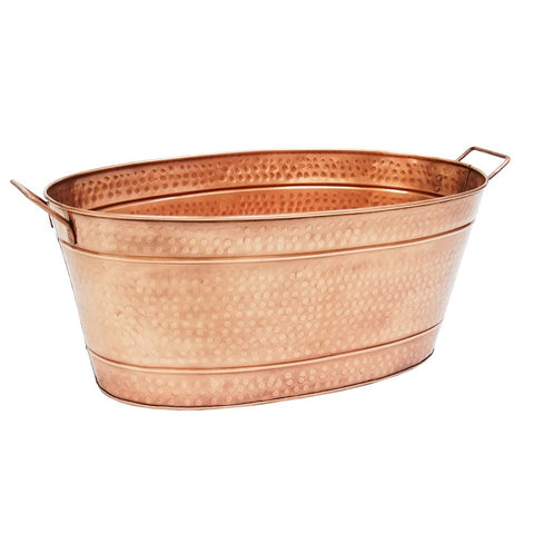 ACHLA Designs Oval Hammered Copper Plated Tub
