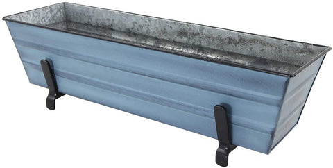 Oakestry C08NB-K6 Small Blue Flower 2 x 6 Railings Window Box and Brackets