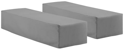 2Pc Outdoor Chaise Lounge Furniture Cover Set Gray - 2 Chaise Lounge