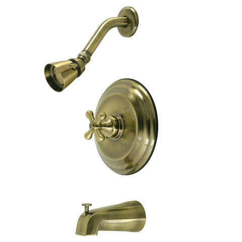 Kingston Brass KB3633AX Restoration Single-Handle Pressure Balanced Tub and Shower Faucet in Antique Brass
