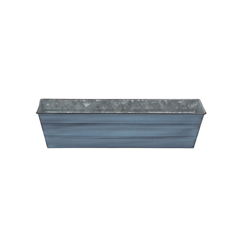 Achla Designs Galvanized Window Flower Box Planter-Nantucket Blue-Small (22" L x 6" W x 5" H)