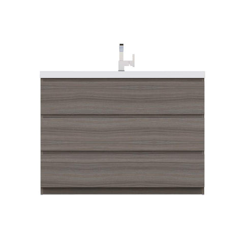 Paterno 42 Inch Modern Freestanding Bathroom Vanity in Gray
