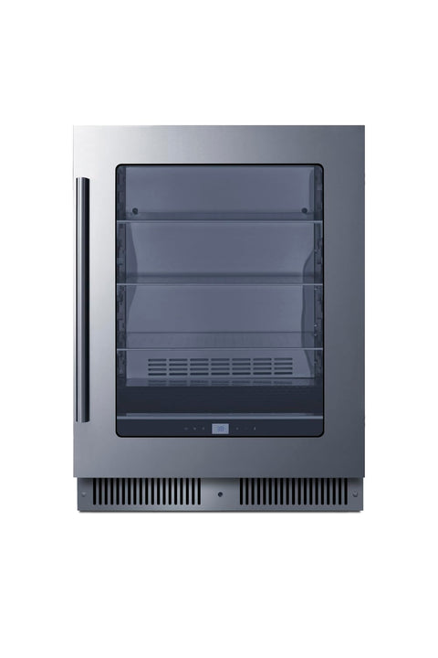 Summit 24” Beverage Center, 4.73 cu.ft., Capacity, Stainless Steel & Glass- CL24BV1 (Right Hand Door, Stainless Steel)