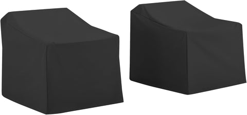 2Pc Outdoor Chair Furniture Cover Set Black - 2 Chairs