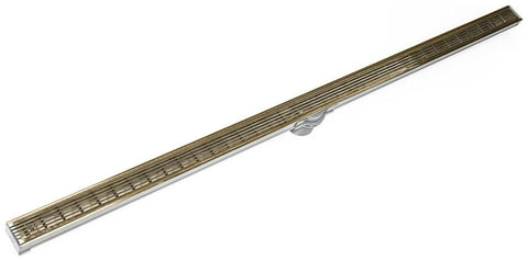 Infinity Drain S-LAG 3836 SB 36" S-PVC Series Low Profile Complete Kit with 1 1/2" Wedge Wire Grate in Satin Bronze