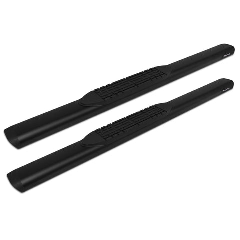 Raptor Series Running Boards Steps 5in Oval Style Black Aluminum Compatible with 15-26 F-150; 17-26 F-260/F-350 Super Duty Regular Cab