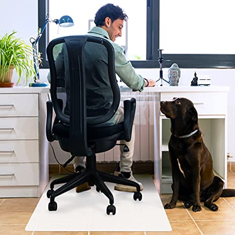 Ecotex Polypropylene Rectangular Anti Slip Chair Mat for Hard Floors - 29Inch x 46Inch