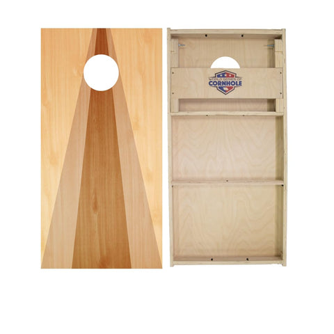 Skip's Garage Wood Triangle Cornhole Boards - WSOC Runway Series - Includes (2) Boards (Resin Bags) + (2) Board Edge Lights