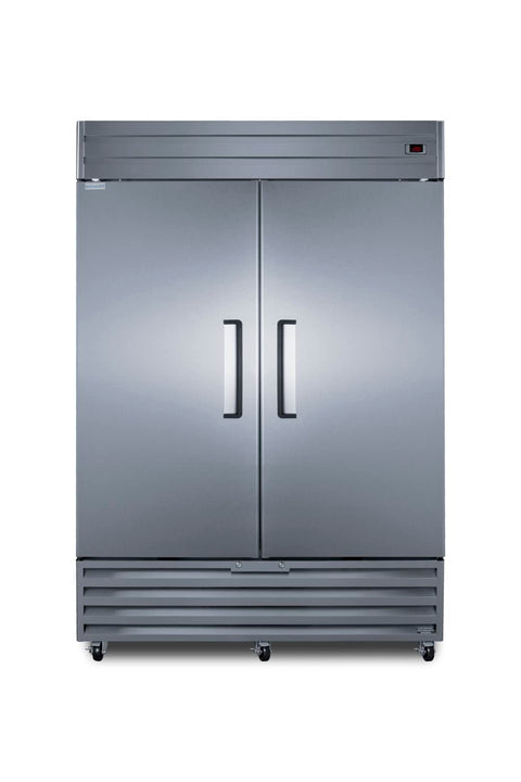 Commercial reach-in freezer in stainless steel