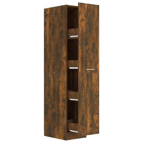vidaXL Smoked Oak Apothecary Cabinet - Ample Storage, Engineered Wood, Pull-Out Design Ideal for Office, Living Room, Bedroom or Kitchen
