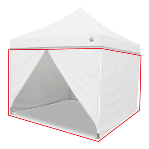 King Canopy Universal 10-Feet by 10-Feet Instant Pop up Side Wall kit, 4 Panels with Zippers, 150 Denier, Polyester, fits 9-Feet 8-Inch by 9-Feet 8-Inch Frame, White, INASW4P10WH