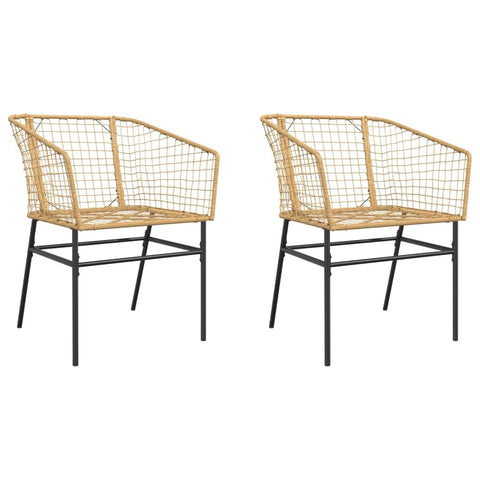 vidaXL - Garden Patio Chairs 2 pcs Set/Brown Poly Rattan Loungers/Powder-Coated Steel Frame/Outdoor Furniture for Garden, Patio, Deck/Assembly Required/no Cushions Included