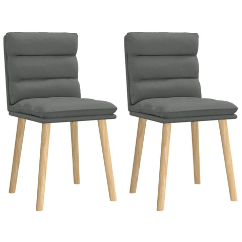 vidaXL Dark Gray Dining Chairs - Solid Rubberwood & Polyester Fabric - Ergonomic & Comfortable for Living Room, Dining Room & Kitchen - Foam Padded - 2 Piece Set