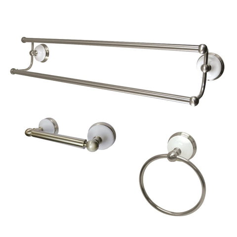 Kingston Brass BAK111348SN Victorian 3-Piece 24-Inch Dual Towel Bar Bathroom Accessory Set in Brushed Nickel