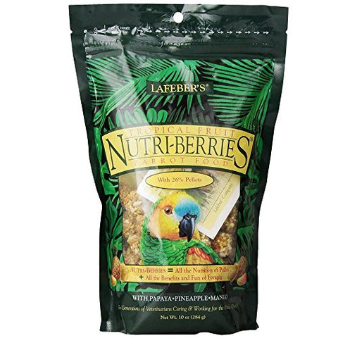 Lafeber’s Gourmet Tropical Fruit Nutri-Berries for Parrots 10 oz. Bag