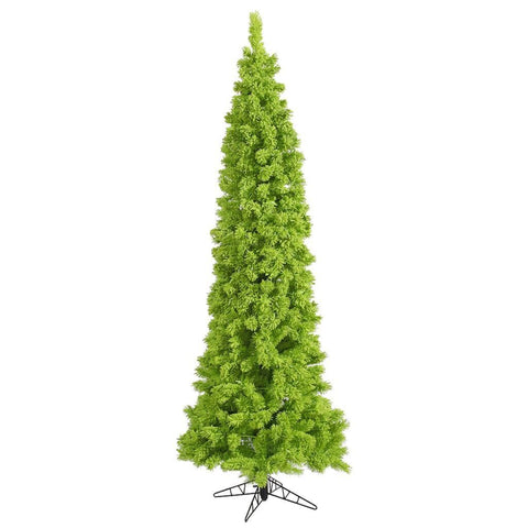 Vickerman 6.5' Flocked Lime Fir Artificial Christmas Tree, Unlit - Snow Covered Faux Lime Green Tree - Seasonal Indoor Home Decor
